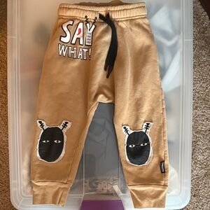nununu Tan Joggers with Graphic Designs